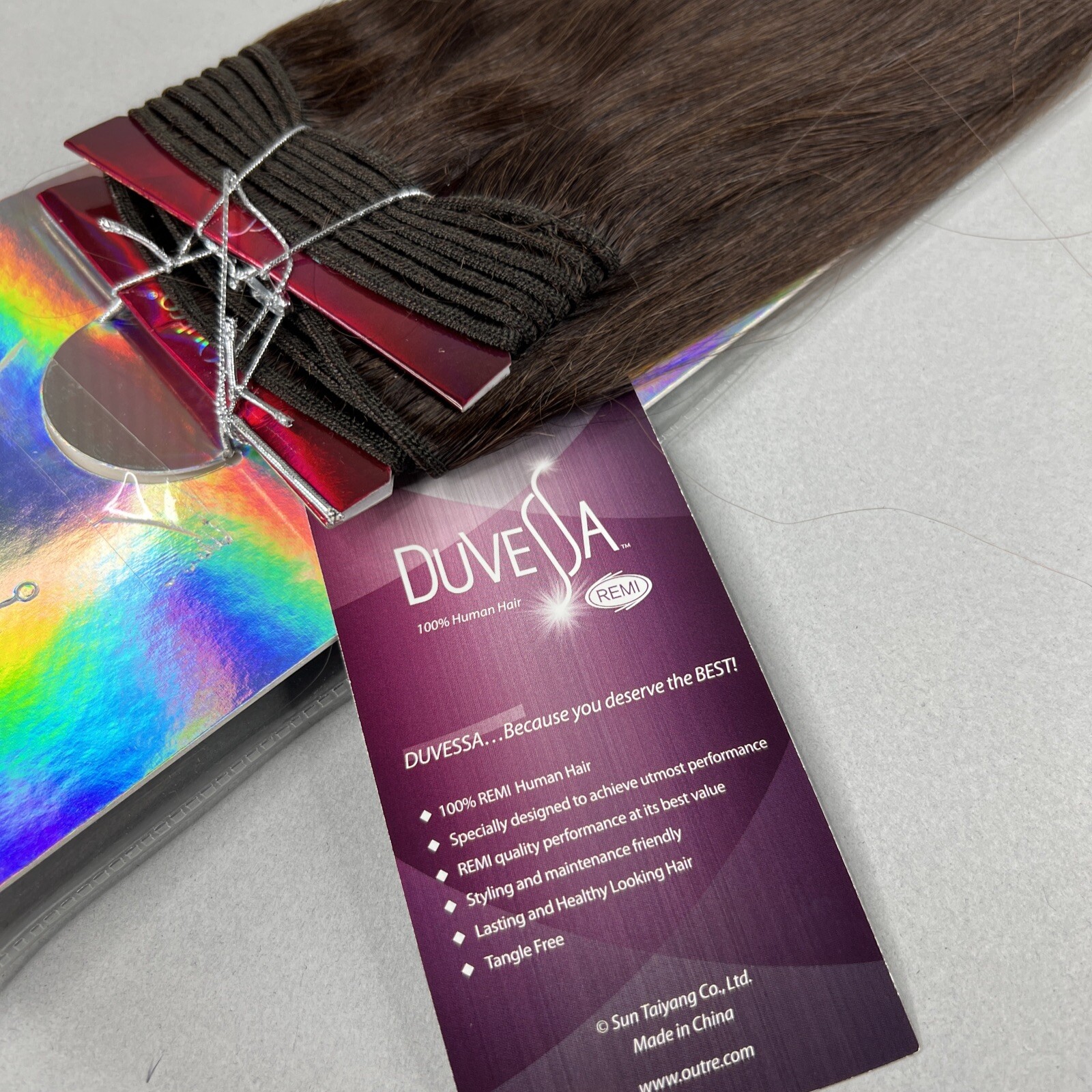10s 9” Yaki Straight #2 Dark Brown Duvessa Remi 100% Human Hair Track Extensions