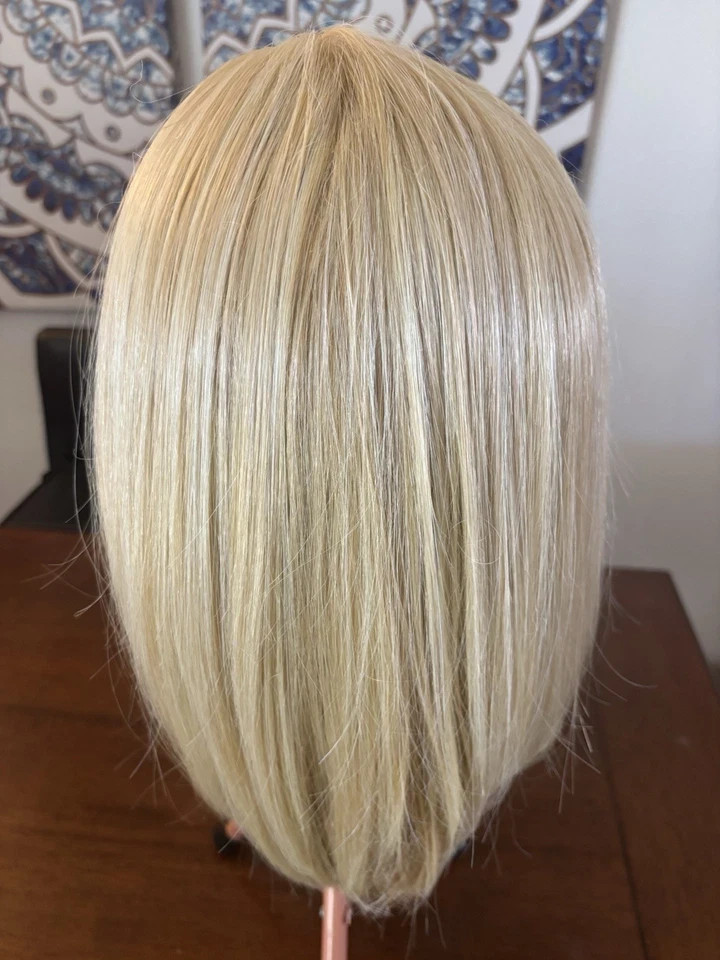 Real Human Hair New Fashion Beautiful Women’s Golden Blond Wigs 14In