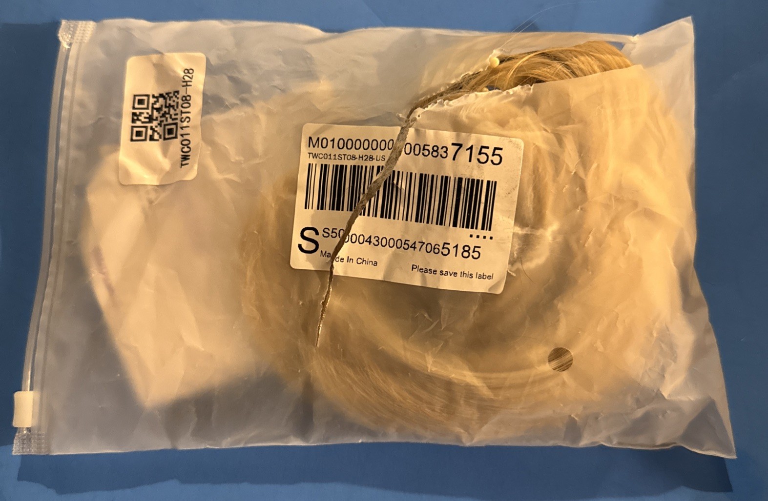 Blonde Synthetic Hair Piece Bun Or Chignon Extension With Claw Clip