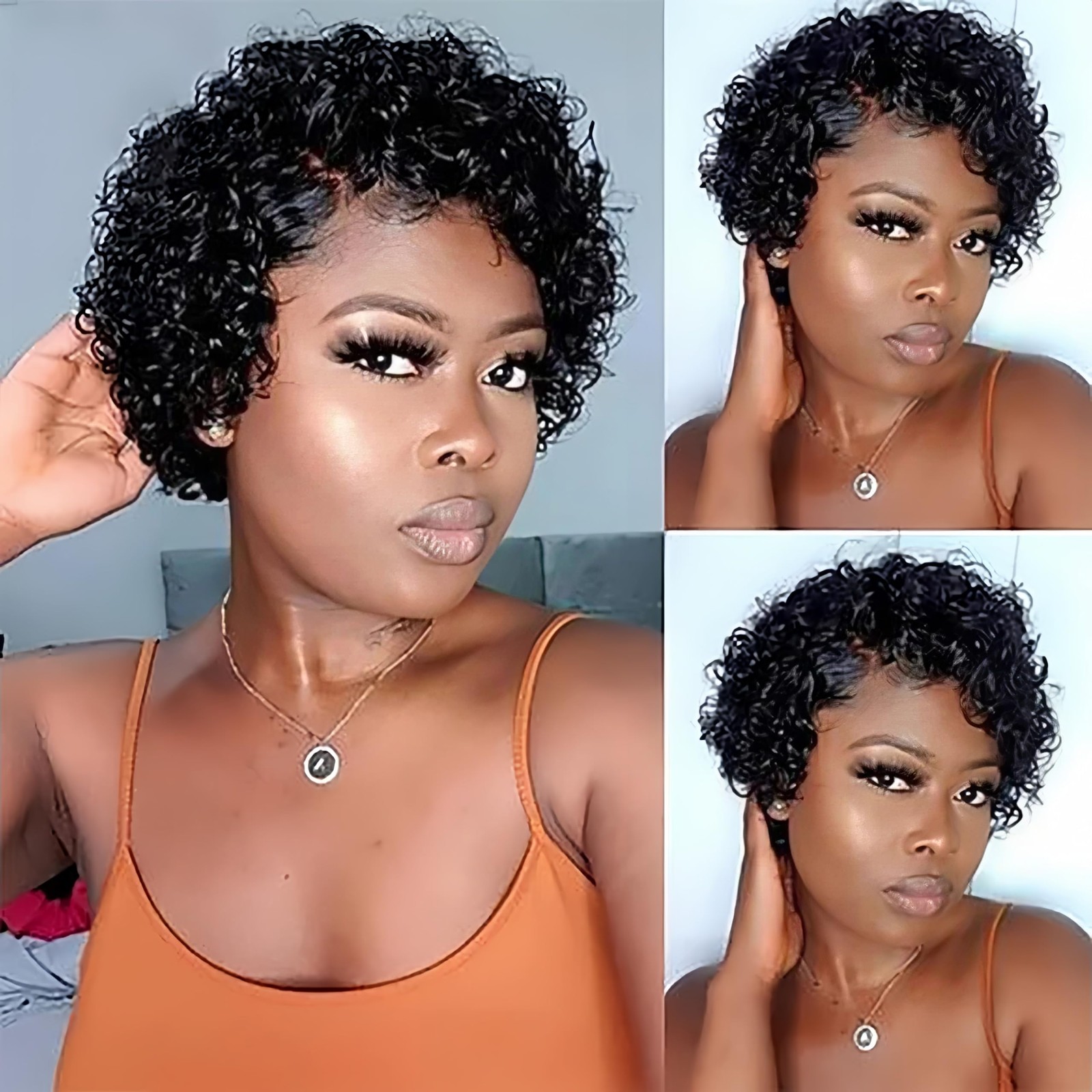 Yiifiulyn 6 Pixie Cut Wig Human Hair, Short Curly 13×1 Lace Front Human Hair …
