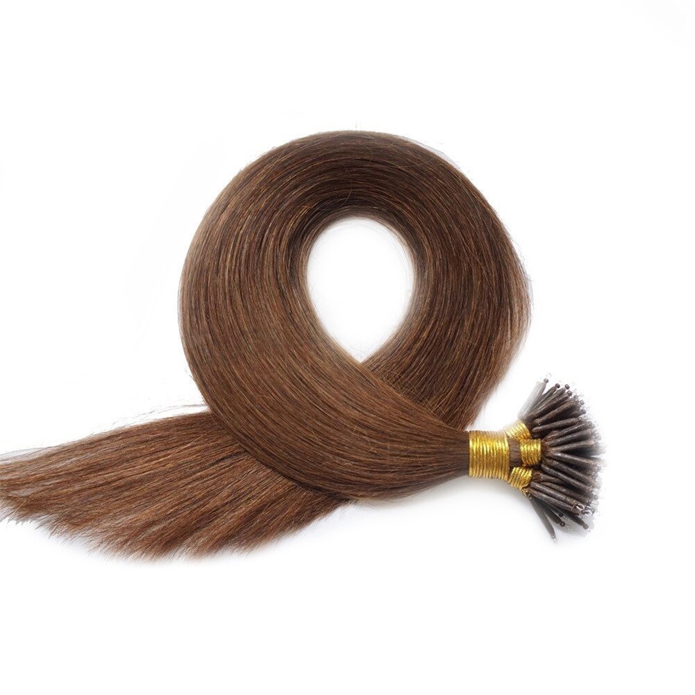 Nano Ring Hair Extensions Micro Nano Beads Link Real Human Hair Full Head 200str