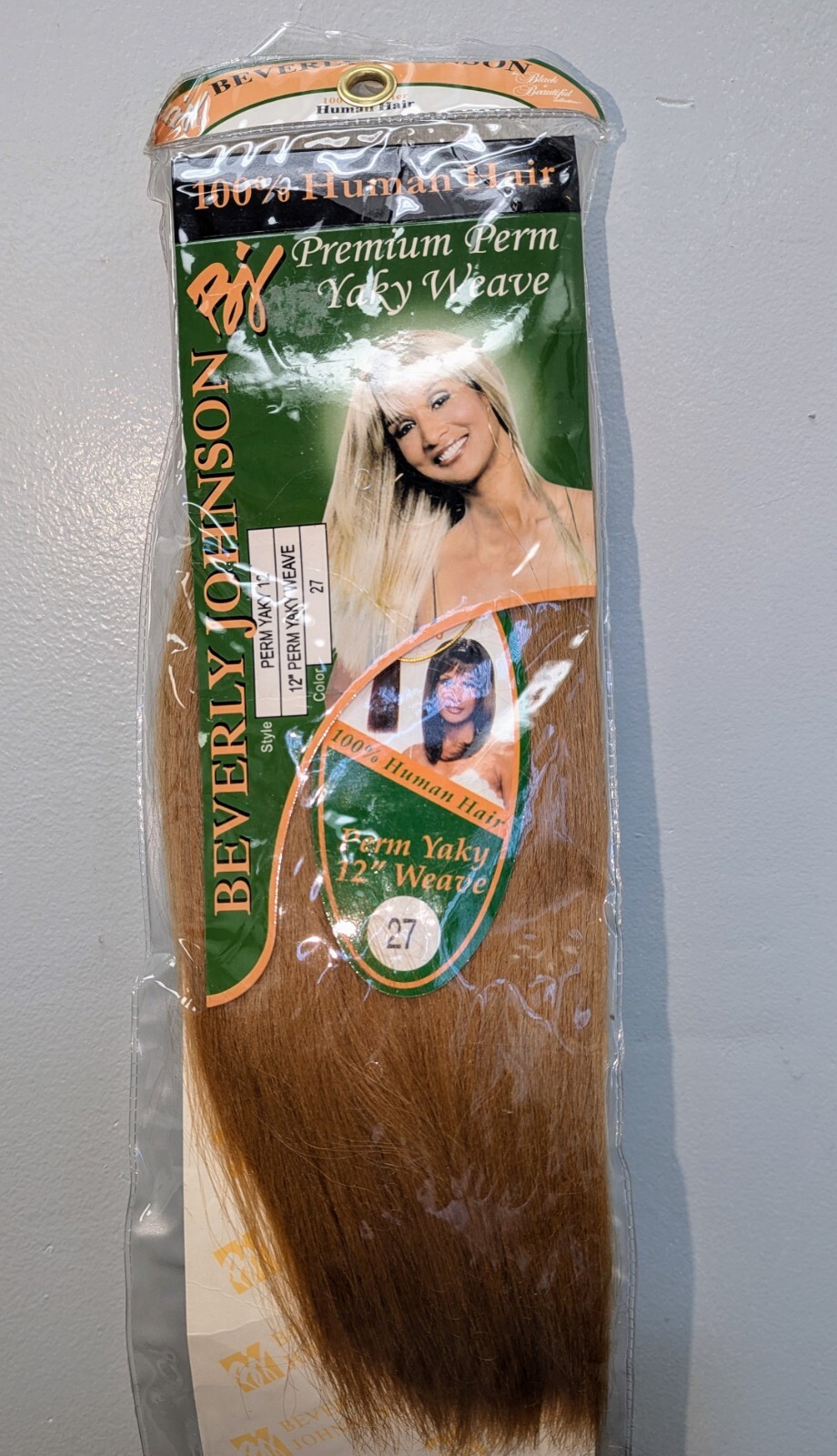 Premium Human Beverly Johnson 12 Inch Perm Yaky Weave Color Strawberry Blonde 27