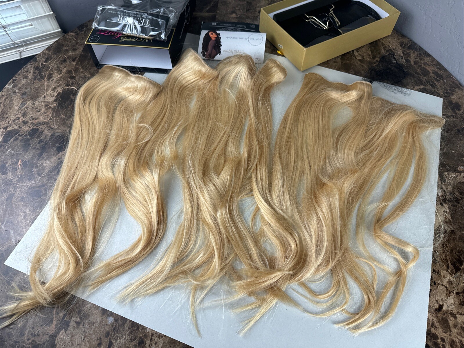 Lilly Ghalichi Bellami Hair Extensions Blonde 20” 260g Color # 613 W Box
