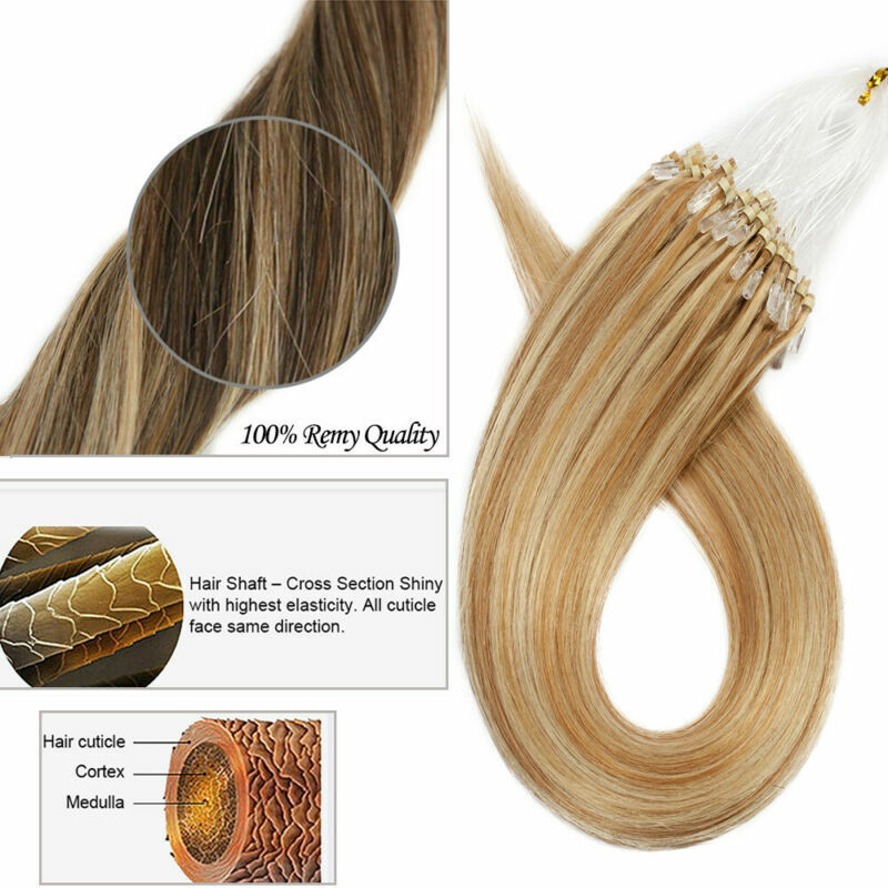 Good Quality Micro Ring Pre Loop 100% Human Hair Extensions 100g Thick Smooth HG