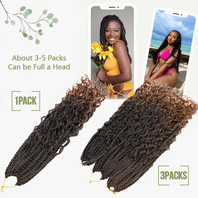 Long Thick Jumbo Box Braid Curly Ends Afro Wave Boho Crochet Braids Extensions