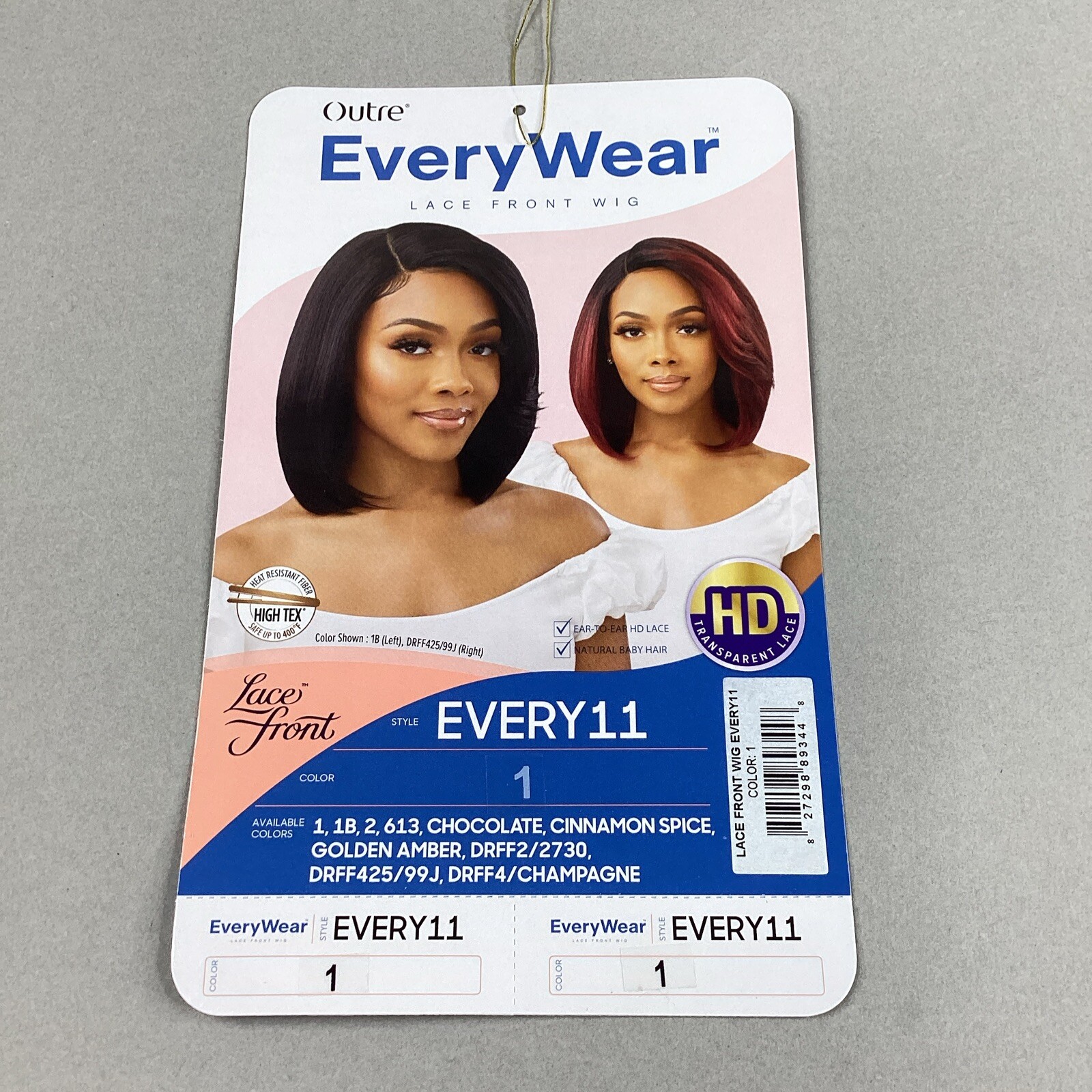 Every11 Short Straight Wig #1 Jet Black EveryWear Synthetic Lace Front