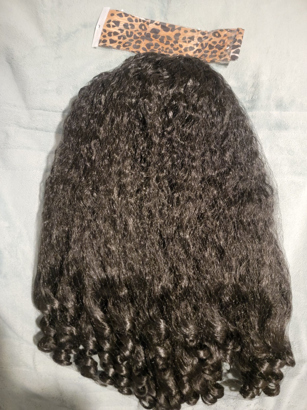 24in Afro Curly Glueless Headband Soft Synthetic Wig with Bouncy End Curls #1B