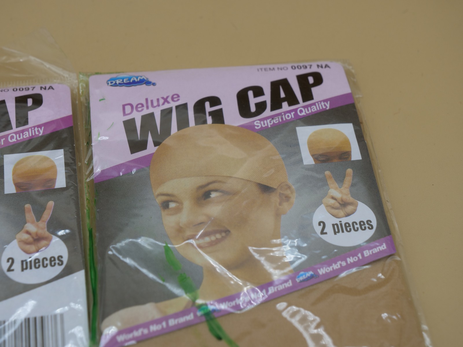 DREAM Deluxe Wig Cap 2 pc Item Number 0097 NA Tan One Size Fits All LOT OF 2 4pc