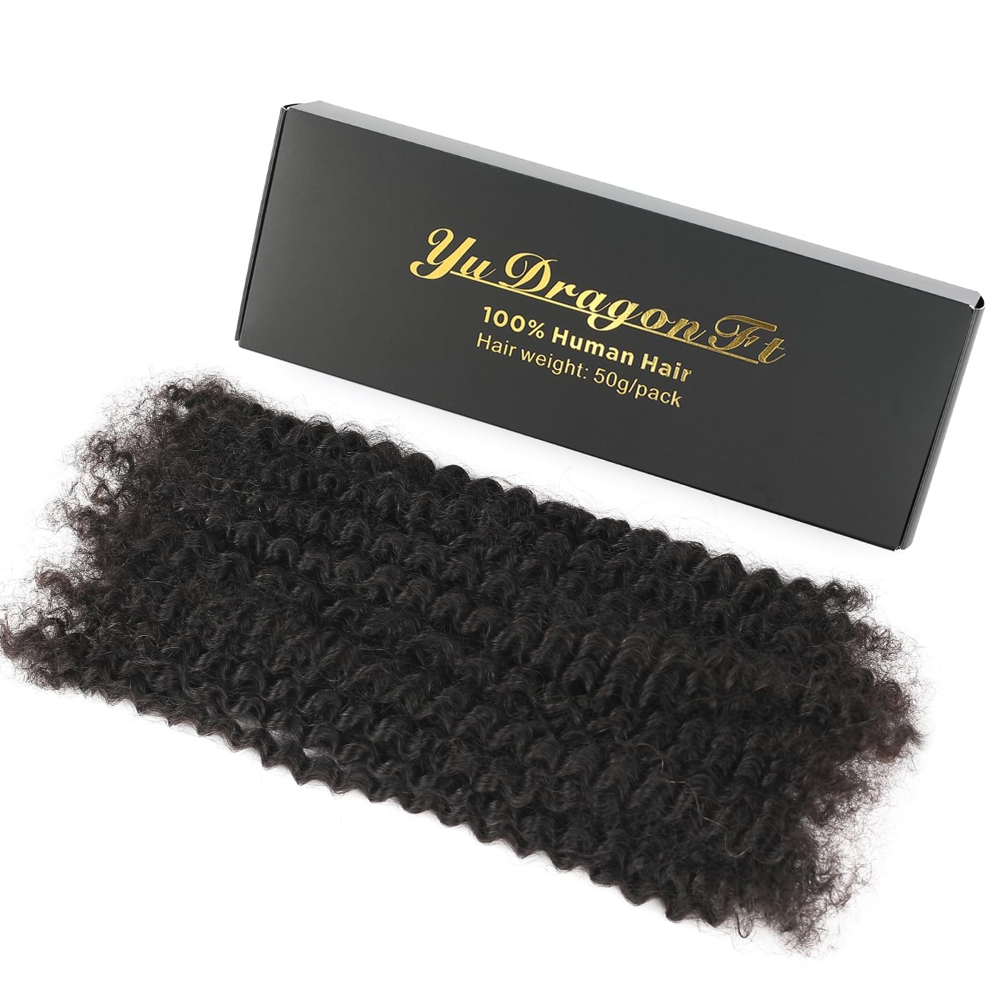 16 Inch Afro Kinky Curly Human Hair Bulk for Permanent Micro Locs/Twists/Brai…