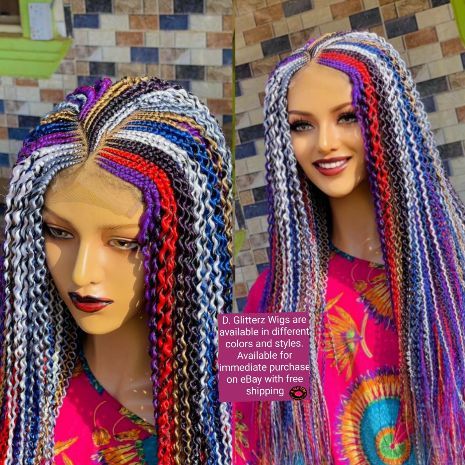 (SALES) WATERMELON BRAIDED WIG 28″