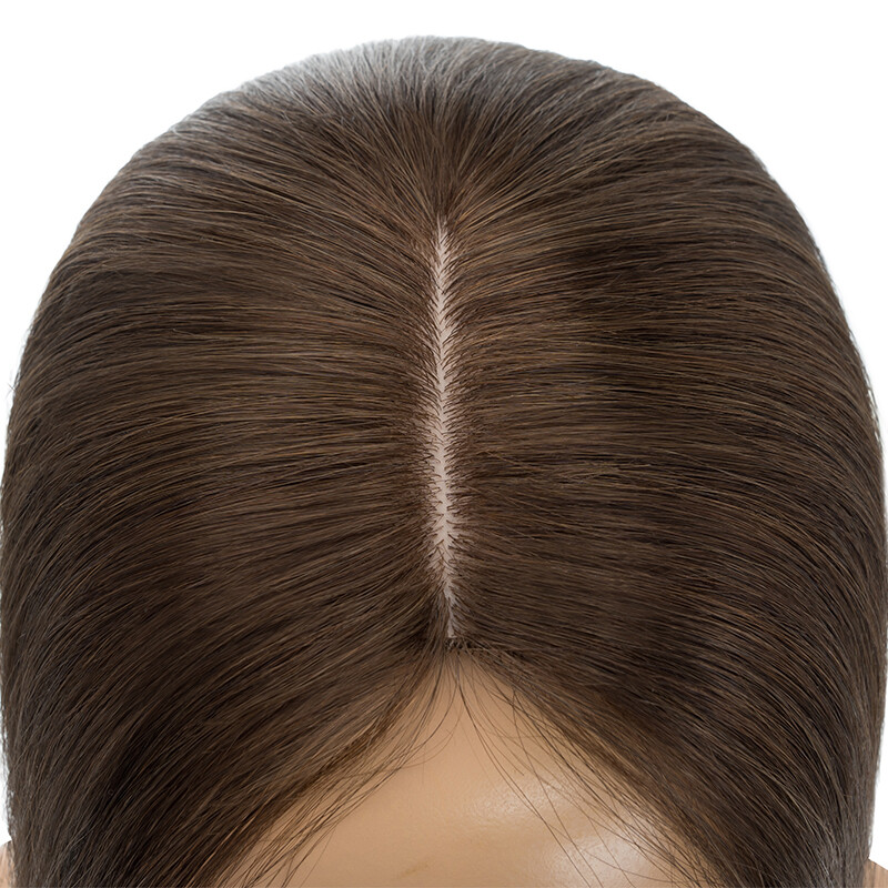 Women’s 100% Remy Human Hair Topper Clip In Hairpiece Silk Base Toupee 13*15cm