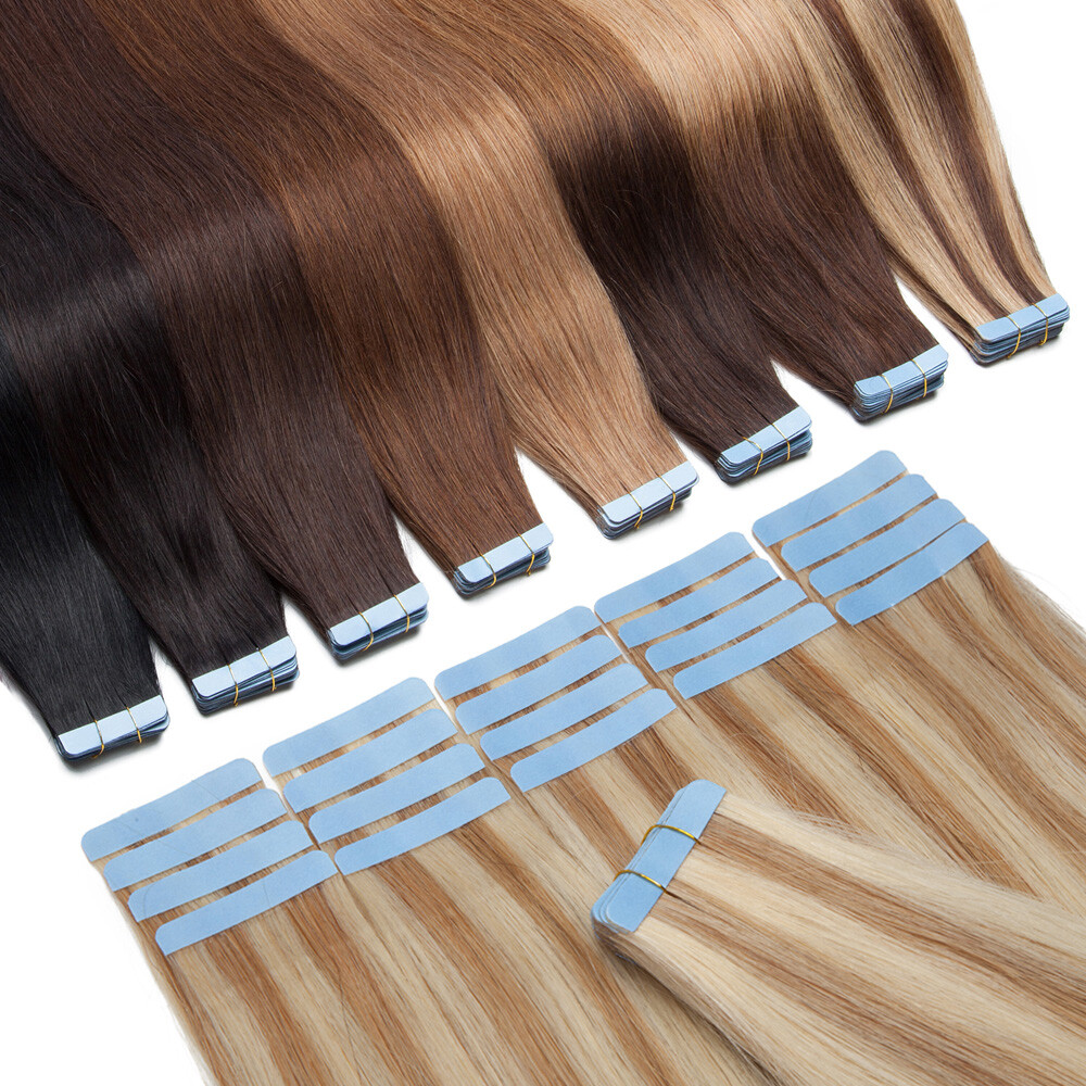 Deluxe 100% Remy Human Hair Tape in Extensions 80PCS Weft THICK Volume 200G US