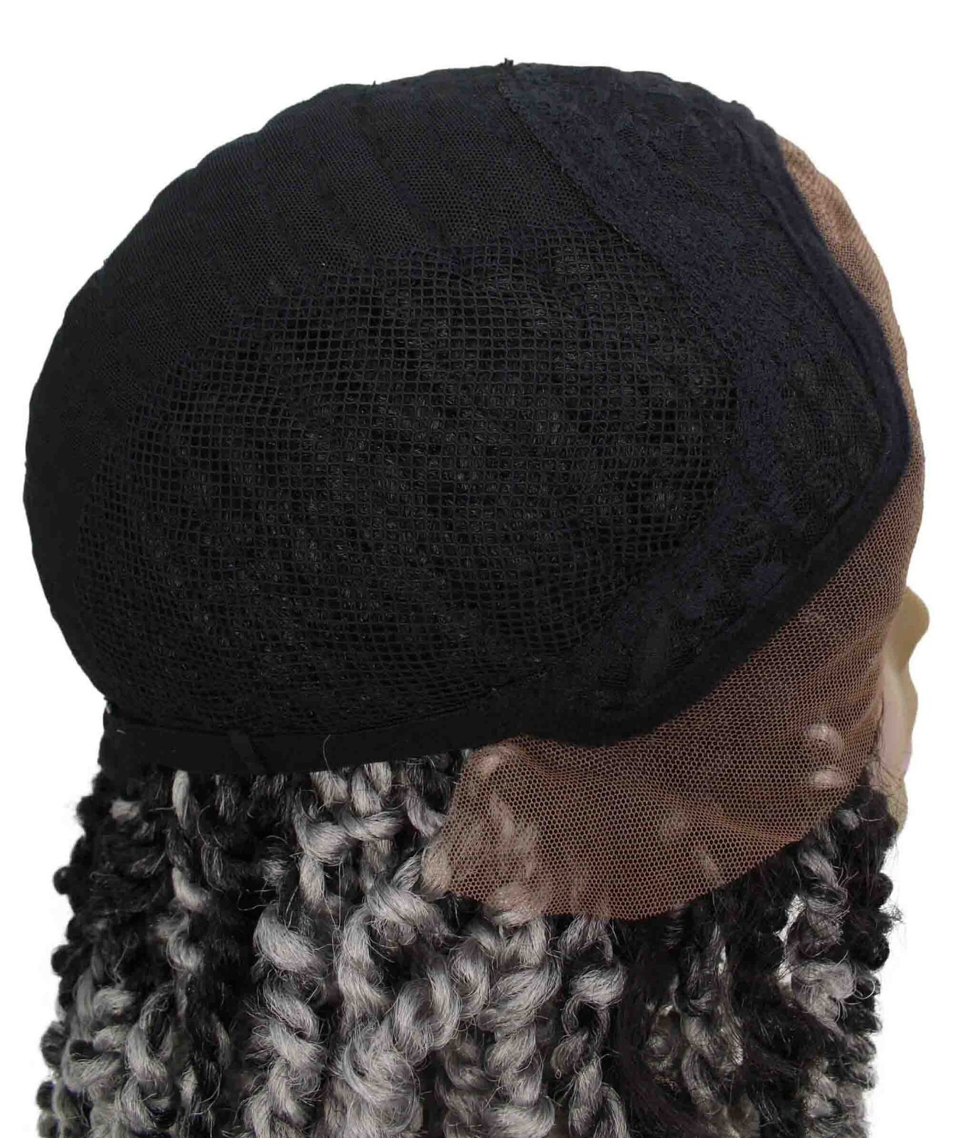 LUXLUXE Esosa Curly Esosa 31 in Long Esosa 4X4 Hand Tied Lace Braid Braided Wig