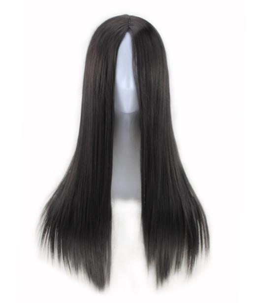 Africa new black medium length straight hair for women chemical fiber high tempe
