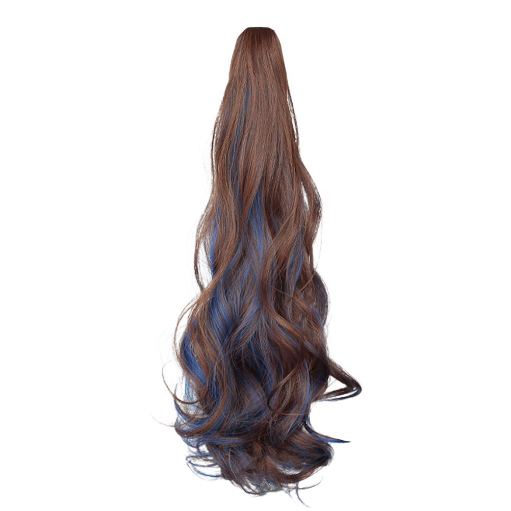 1Pcs Durable Wave Ponytail Clip Soft Breathable Light Brown Fiber Wig