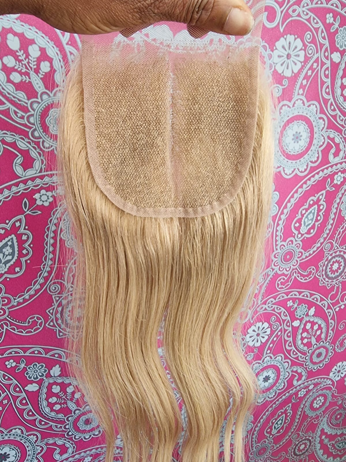 22INCHES Brazilian Virgin Human Hair Straight Lace Closure HONEY BLONDE 27# 12AA