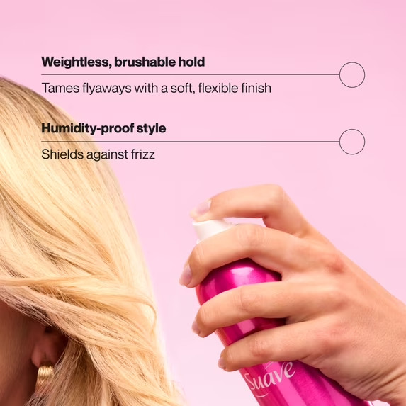 Suave Anti Frizz Flexible Hairspray For Women, Lightweight, Scented, 9.4 OZ