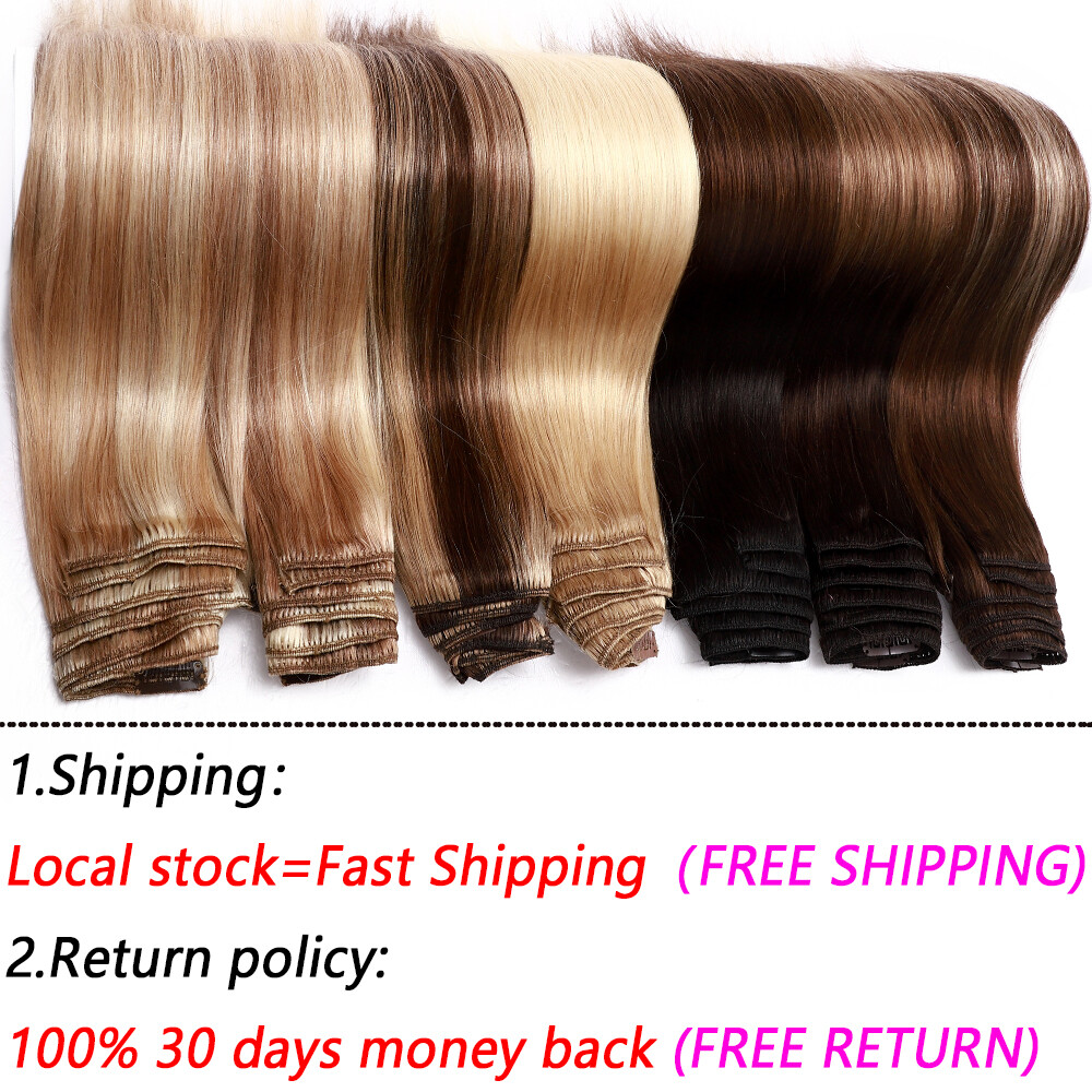 Double Weft 170G+ Clip In Real Remy Human Hair Extensions Full Head THICK Brown