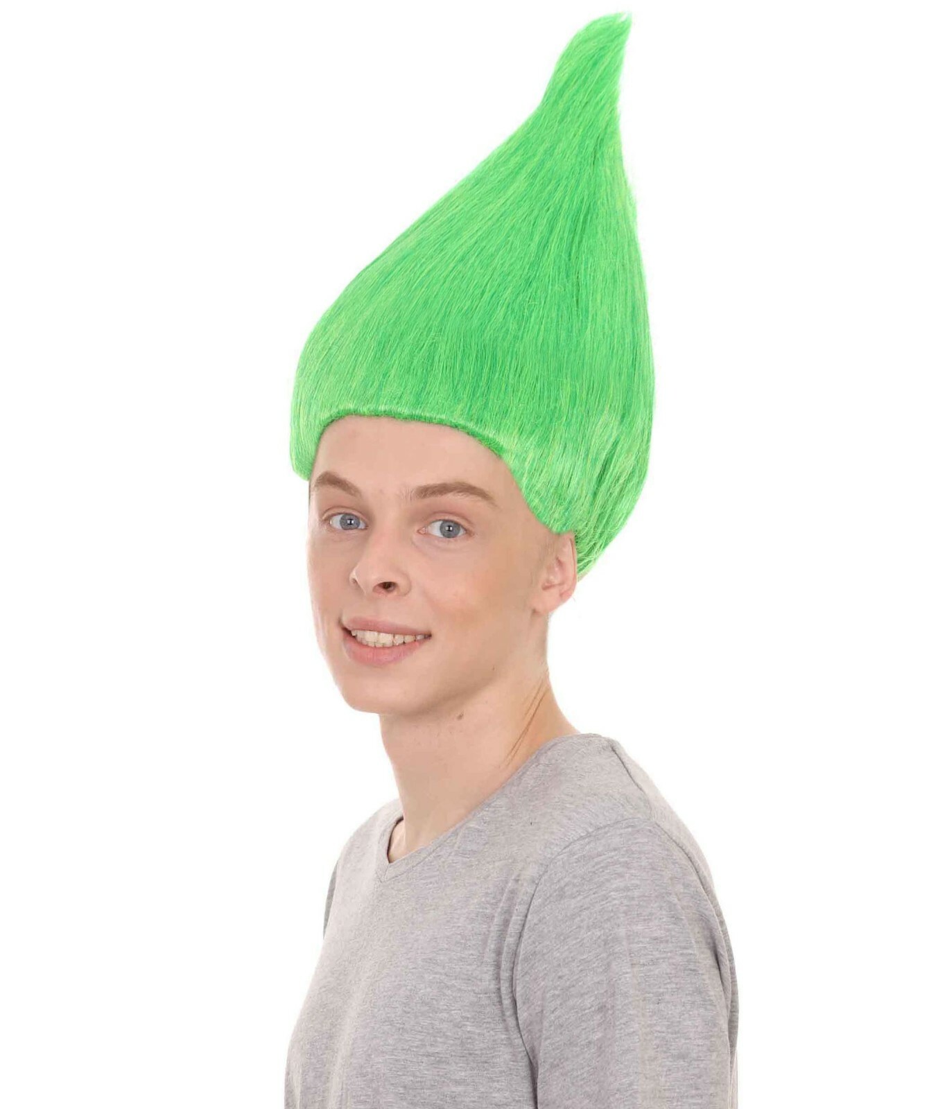 Men’s Green Standing Up Wig for Cosplay Trolls Style Costume Fancy Dress HM-089