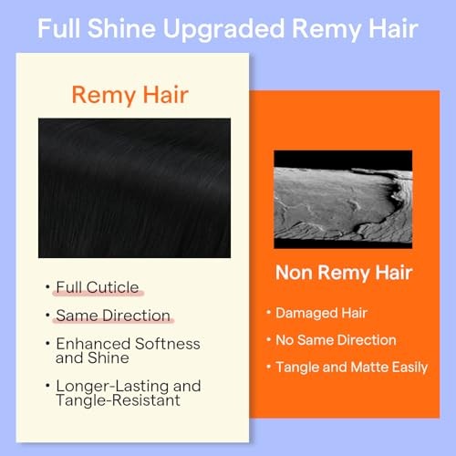 Full Shine Black Hair Extensions Real Human Hair Clip ins Black Straight Clip in