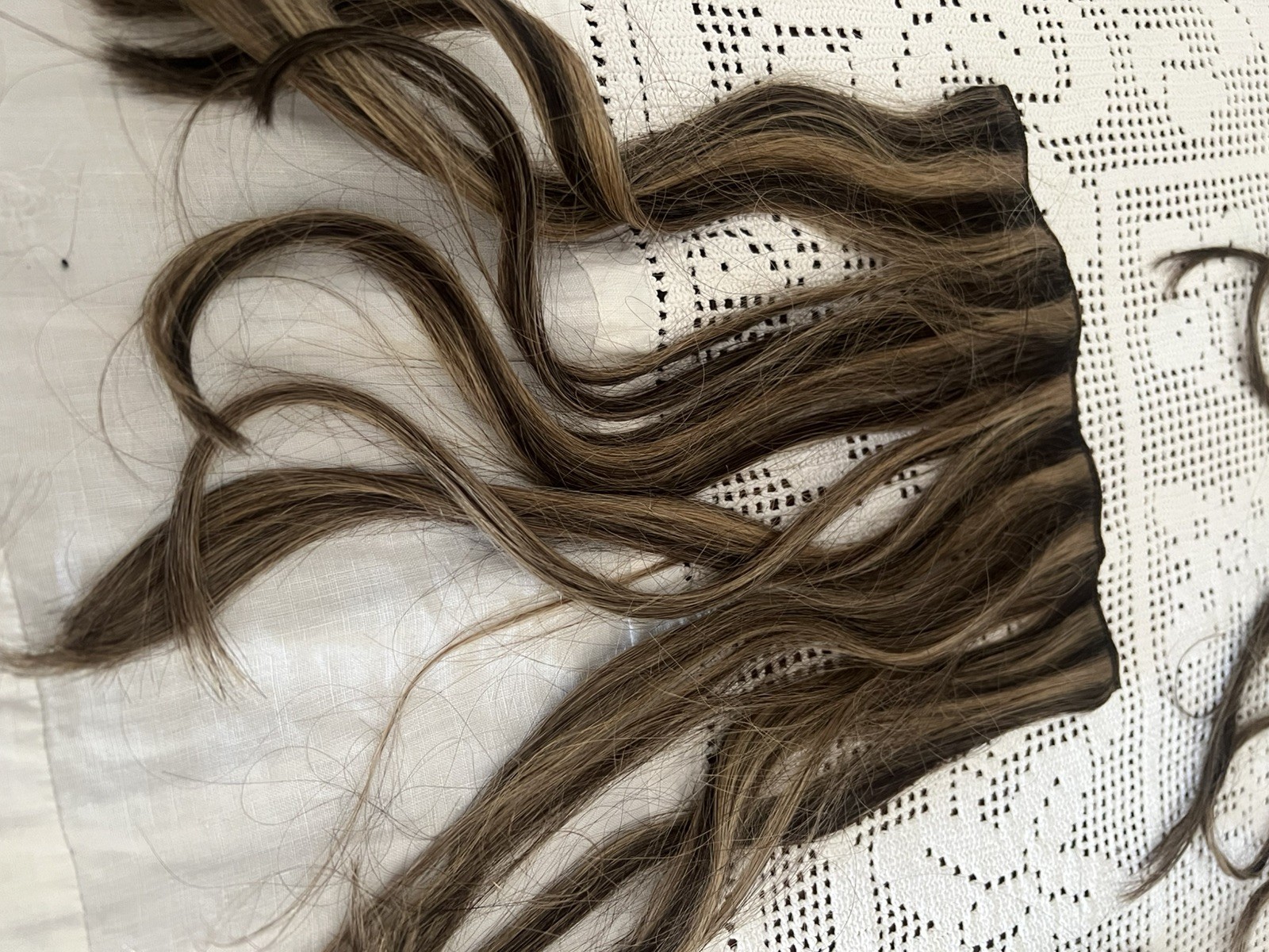 Brown with blonde Highlights Clip in human hair extensions