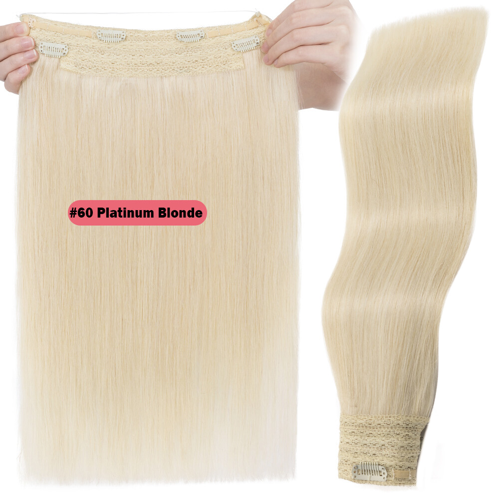 CLEARANCE Clip In Weft Wire Remy Human Hair Extensions Hidden Headband 12-24Inch