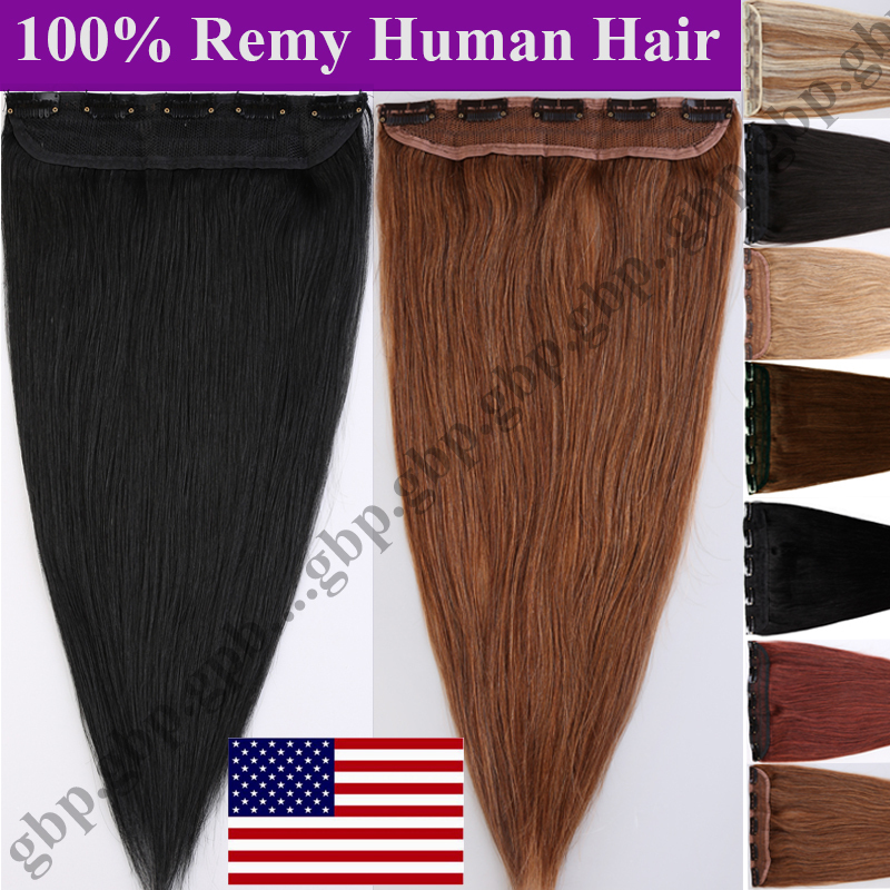 AAA+ One Piece Clip in Real Human Hair Extensions Remy hair Extension Weft B046