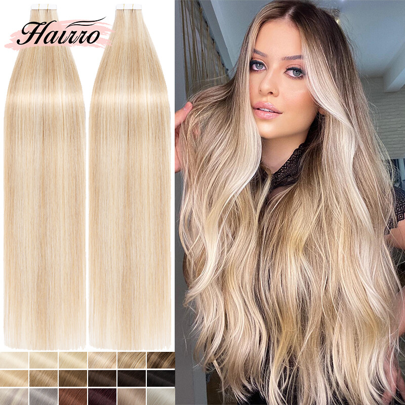 Double Drawn Tape In Remy Human Hair Extensions 100% Thick Full Head 80PCS 200G