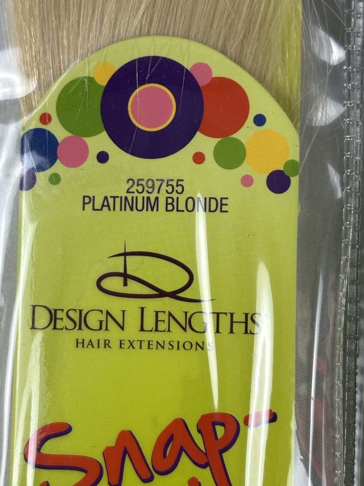 Design Lengths Snap It Hair Extensions Lot Of 6 Packs 3 Blue 2 Purple 1 Blonde