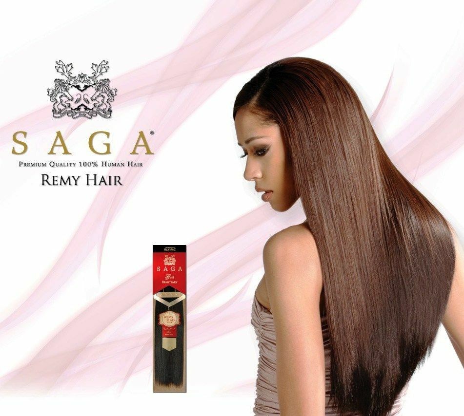 SAGA GOLD 100% Human Remy Hair 10S”, 10″, 12″, 14″, 16″, 18″, 20″, 22″