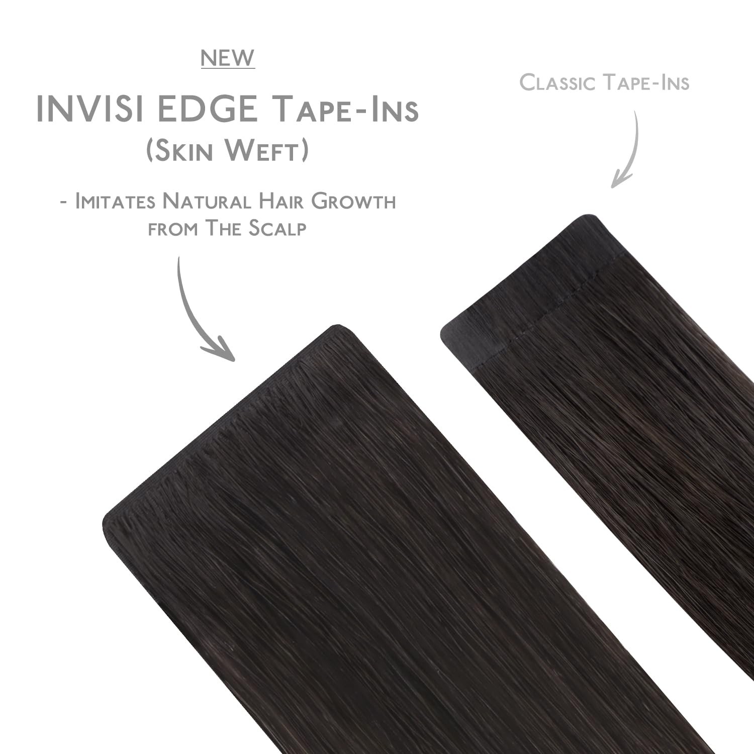 Invisi Edge Tape in Hair Extensions Human Hair, 16 Inch 25g 10pcs Balayage Da…