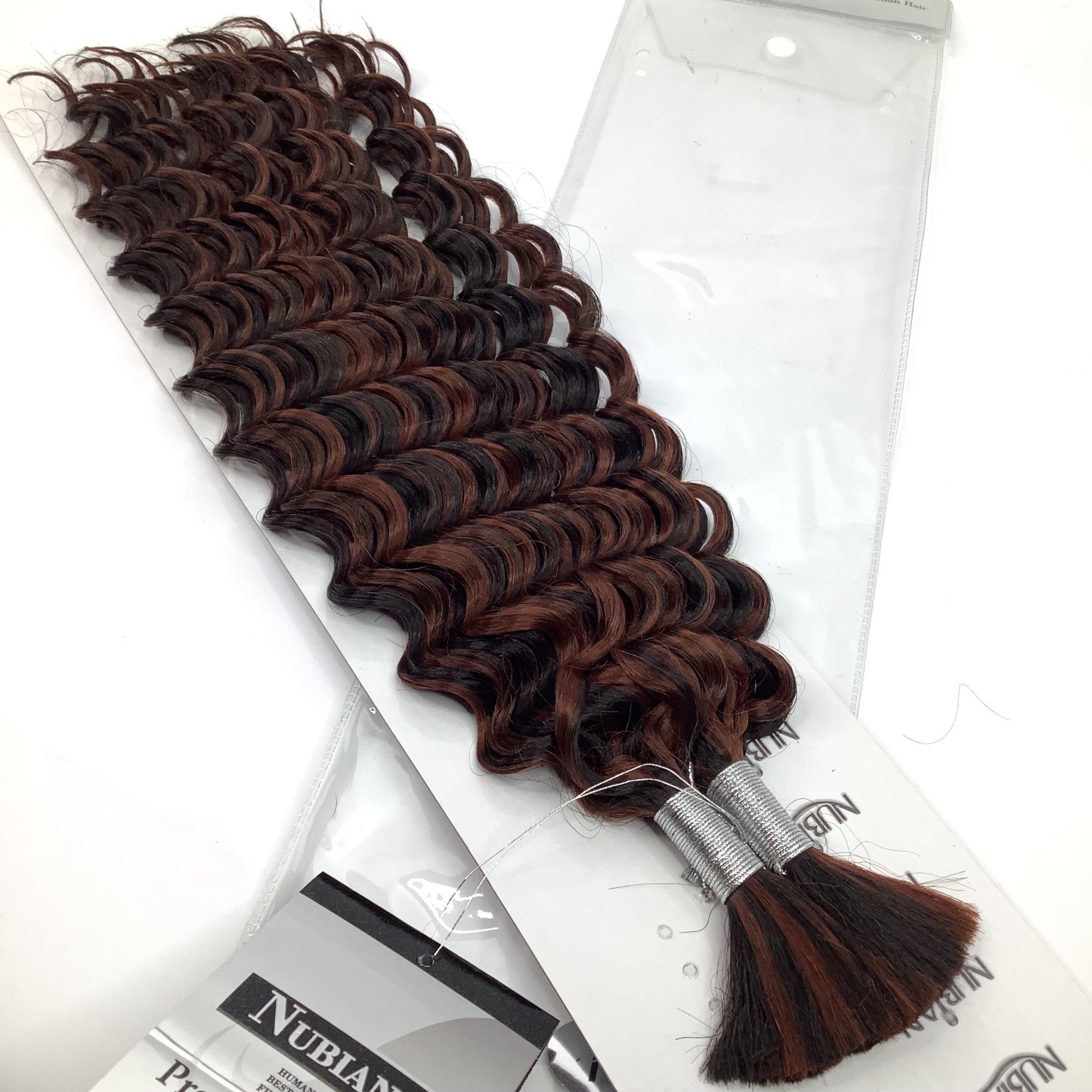 NUBIAN Premium Human Hair Extensions Deep Bulk 18-20″ P1B/33 Wavy