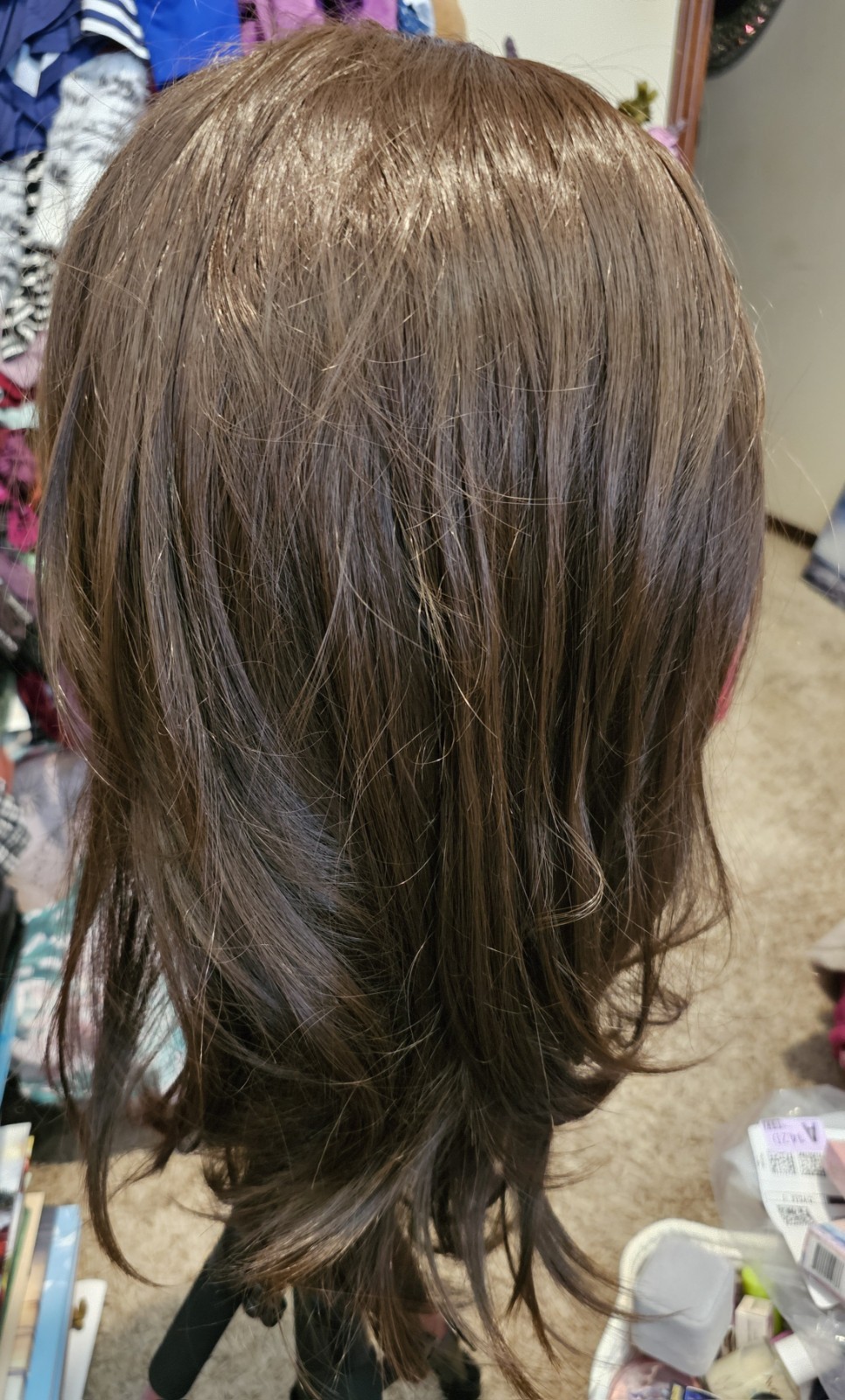 Womens Beautiful Rich Brunette Layered Wig Free Part