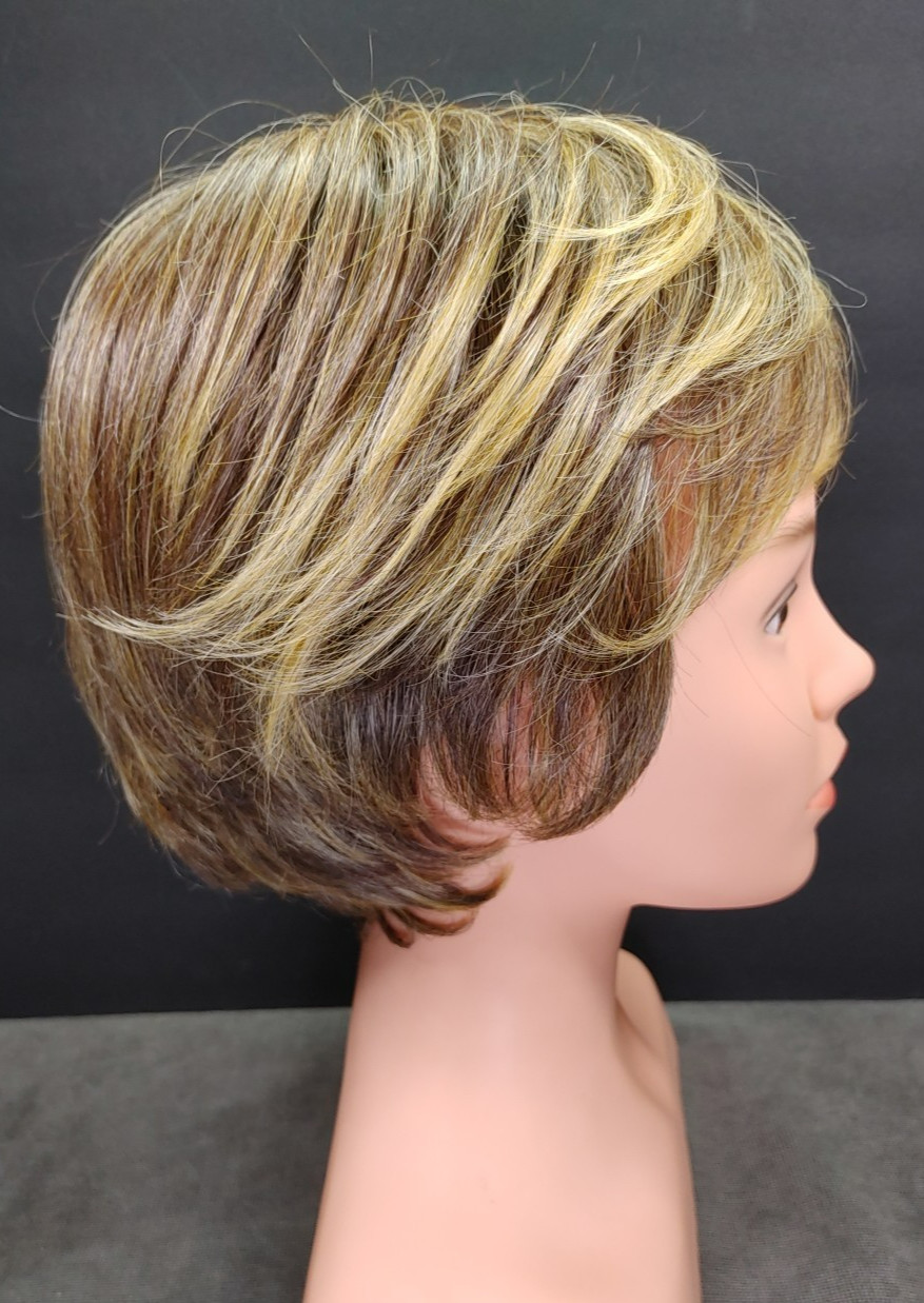 Raquel Welch Wig Mono Top Lace Front Brown w/Caramel Golden Blonde Highlights