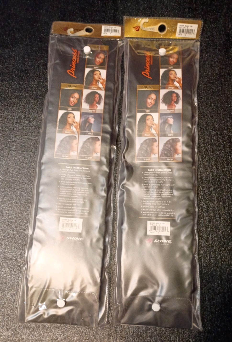 Princess Tangle Free 100% Human Hair 18″ Extensions Deep Bulk Color 2 NWT