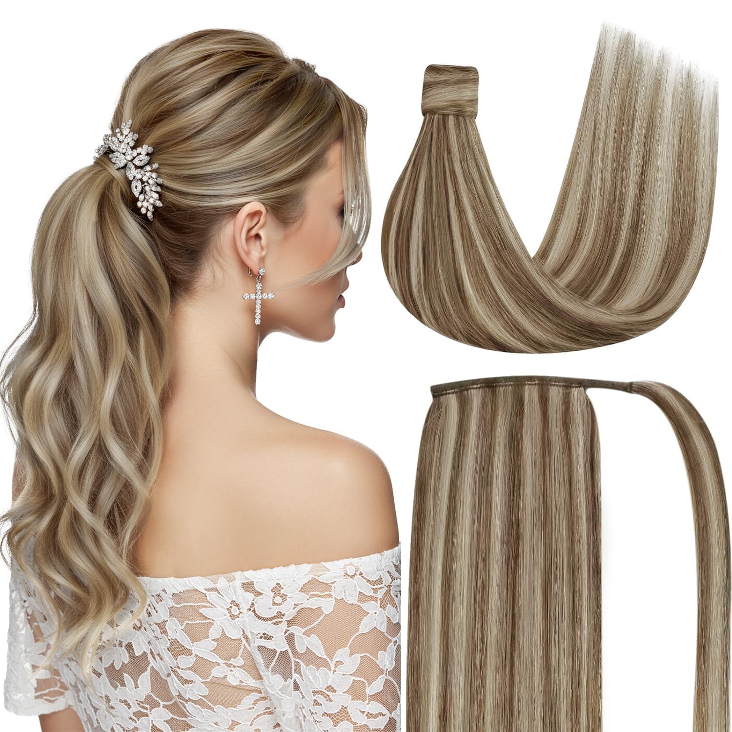 Sunny Hair PONYTAIL 14in Light Brown / Platinum Blonde Hair Extensions