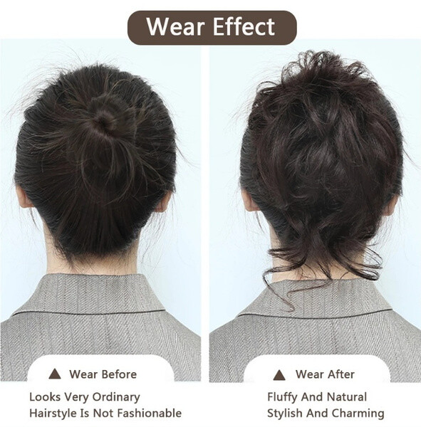 Messy Bun Hairpieces Chignon Curly Hair Extensions as Human Hair 3-5 DAYS DELIVE