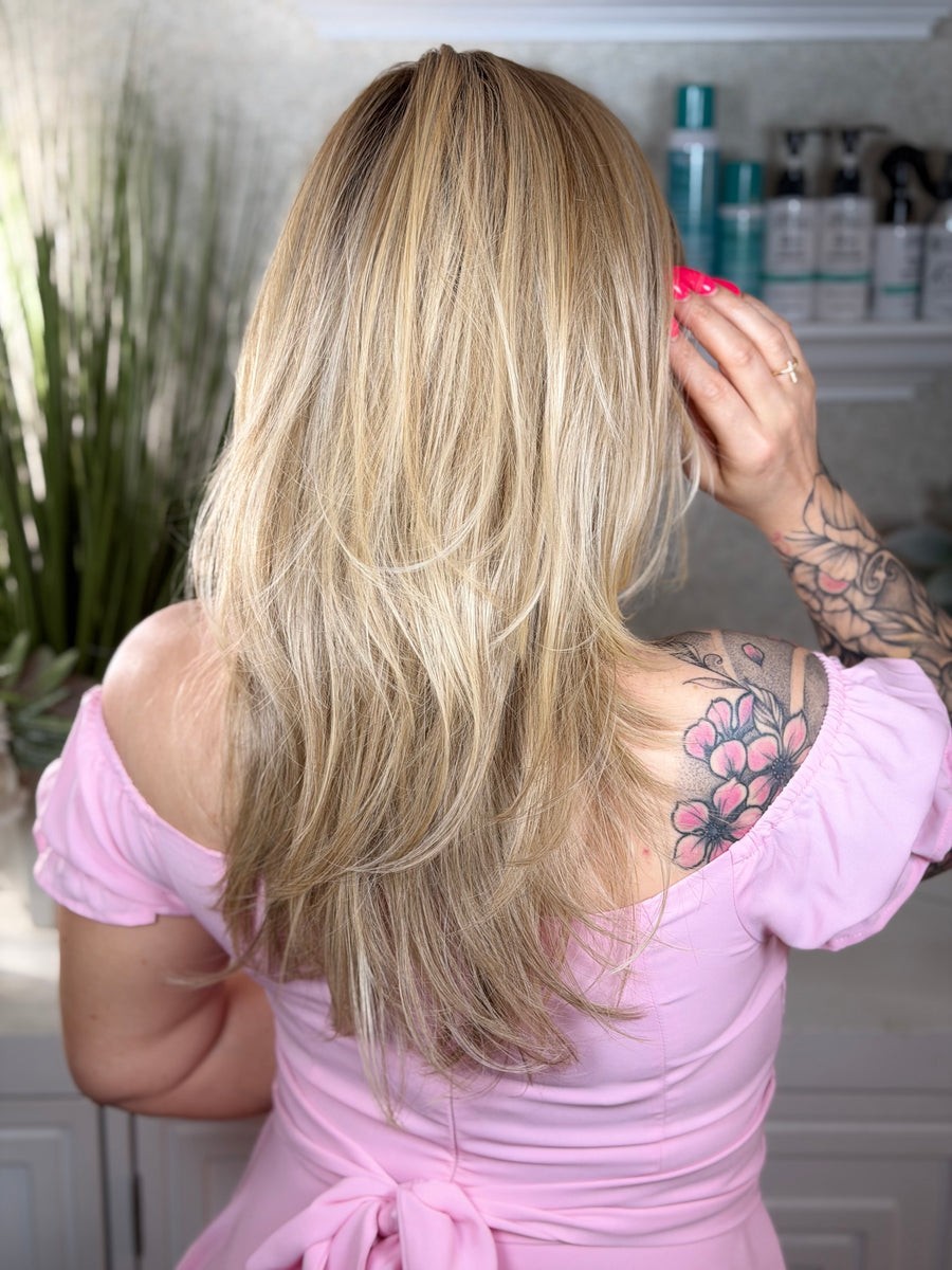 Styles By Soma Everyday Elegance Long Layered Wig Sunlit Beige Blonde New