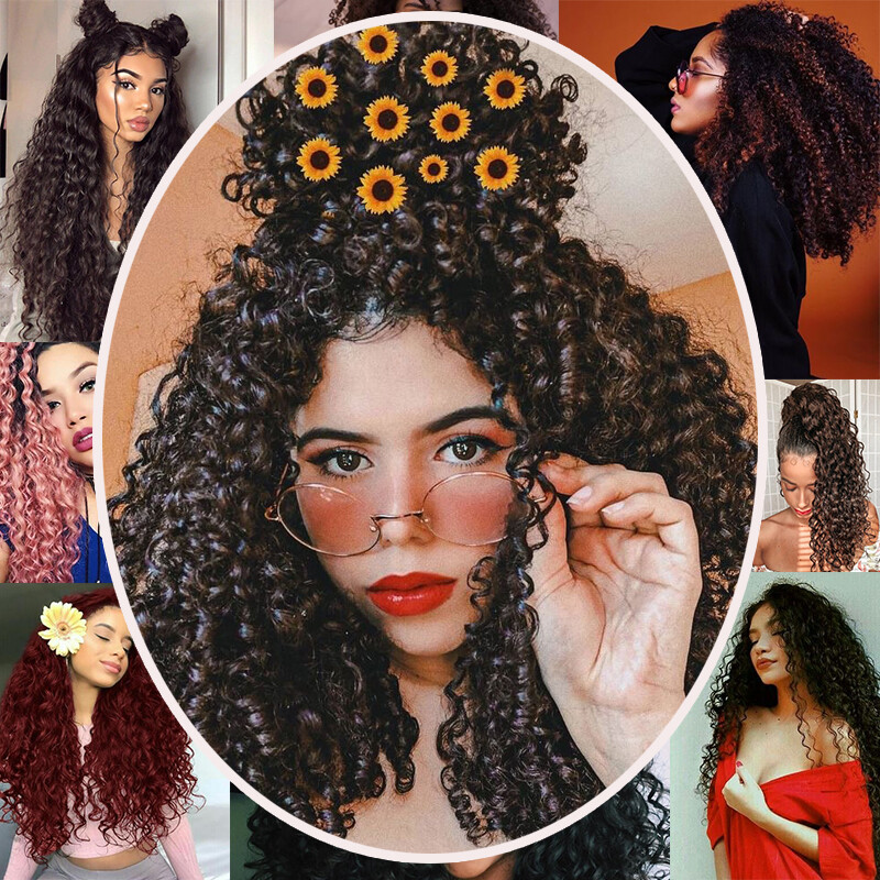 Afro Deep Water Wave Packs Crochet Braids Hair Extensions Kinky Curly Hairpiece