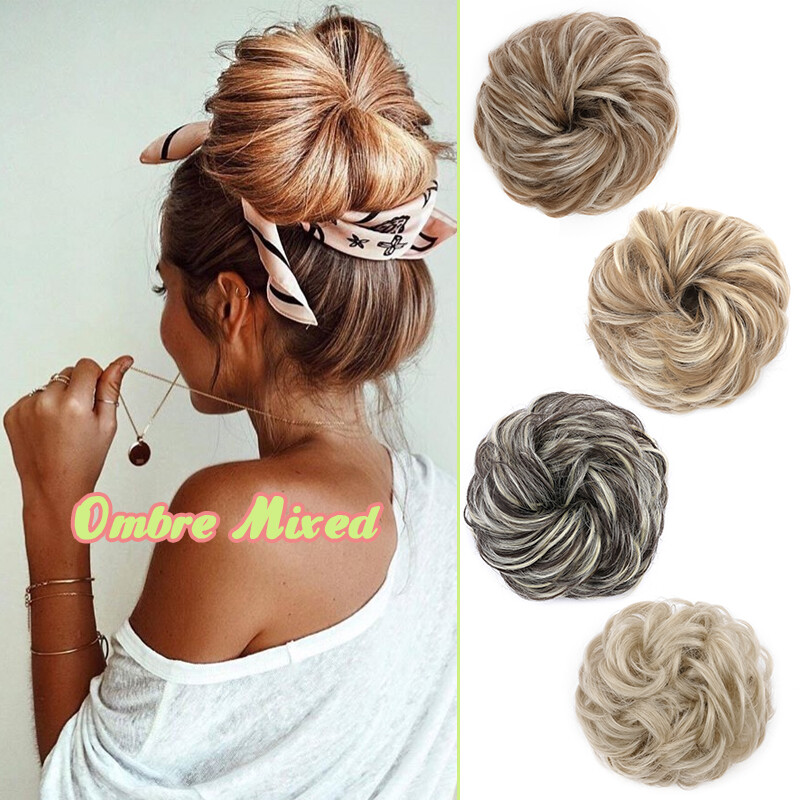45g Curly Messy Bun Hair Piece Scrunchie Updo Cover Hair Extension Real As Human