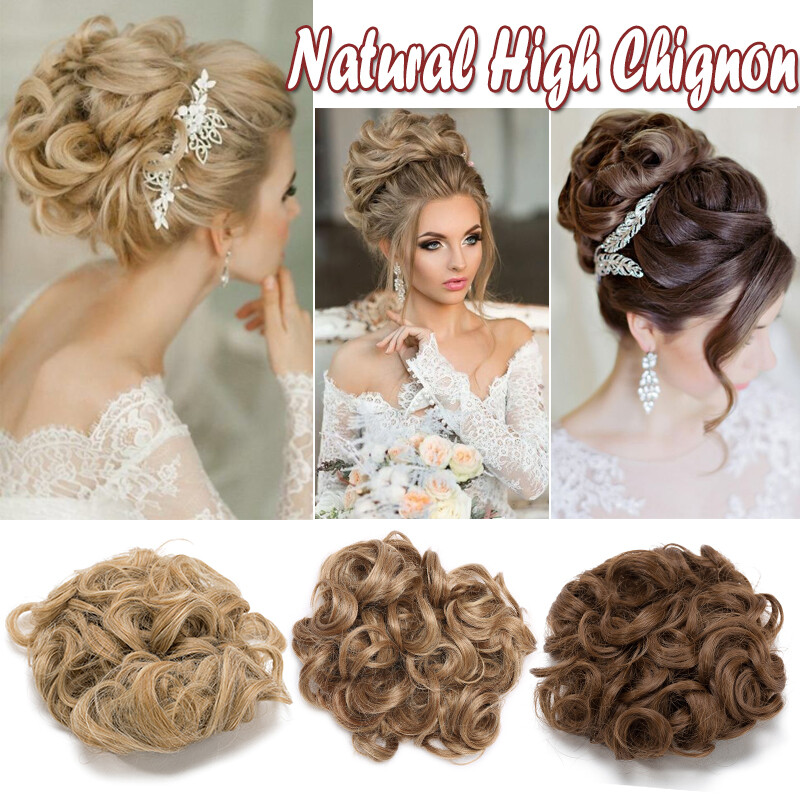 100% Thick Natural Updo Claw Clip in Messy Bun Hair Piece Extension Comb Wedding