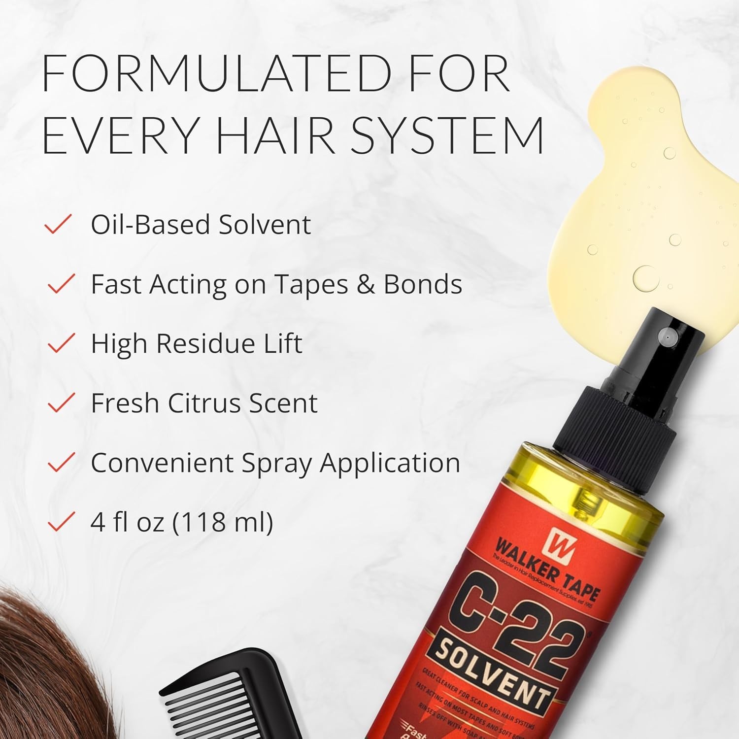Versatile 4 Fl Oz C-22 Fast-Acting Spray for Wig & Tape-In Adhesive Release
