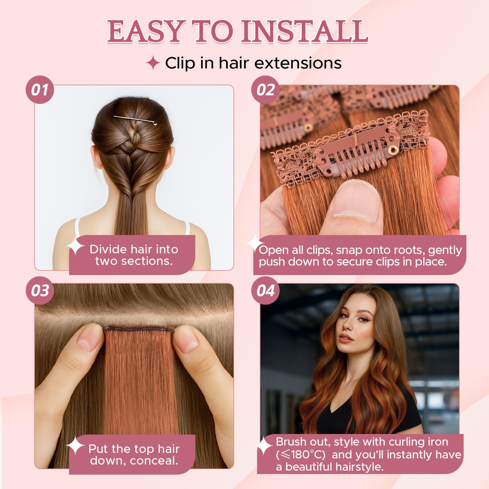 Segohair Clip In Hair Extensions Real Human Hair For Women 22 Inch 47G 6Pcs