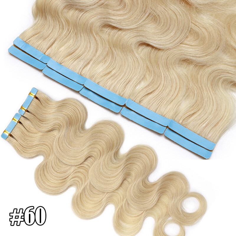 CLEARANCE Wavy Tape In 100% Real Human Hair Extensions Skin Weft Thick Full Head