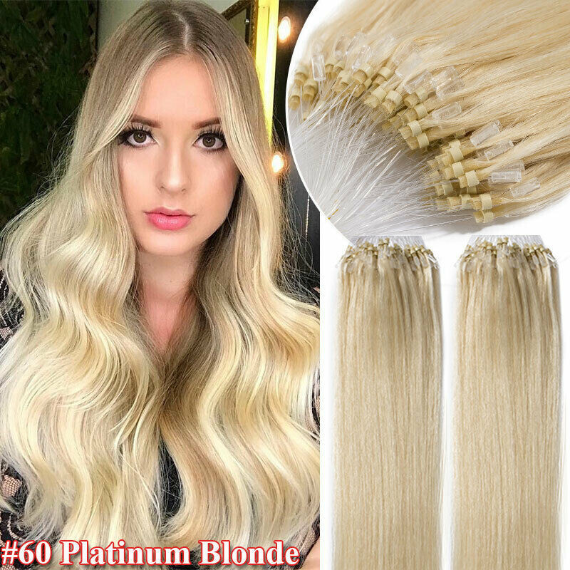 Micro Beads Hair Extensions Real Human Hair Micro Loop Link Remy Hair 16-26inch