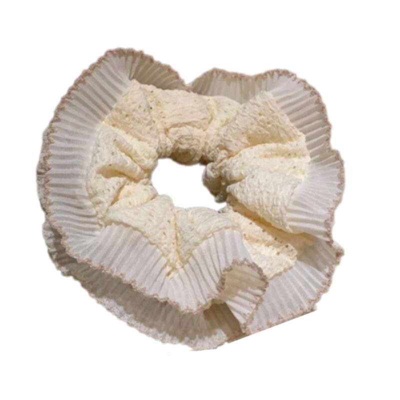 Elegant Hair Tie Double Layer Lace Scrunchy French Aesthetic Elastic Scrunchies