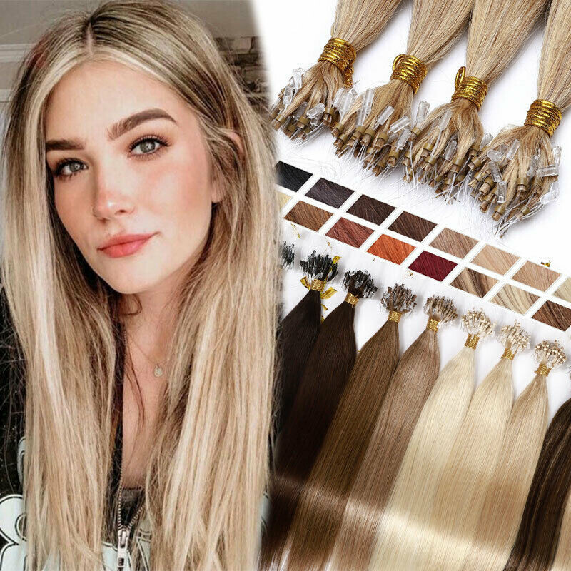 Micro Loop Hair Extensions Invisible Micro Bead Real Human Hair Highlight Blonde