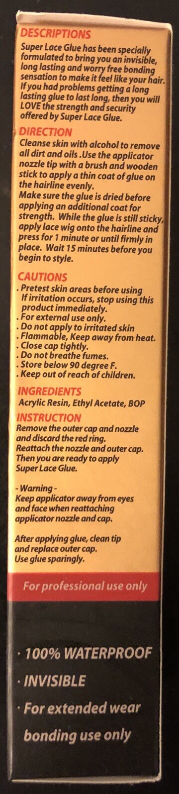 BMB No Mess! Crazy Hold Super Lace Glue Tube For Lace Wigs 0.4 fl oz / 12ml
