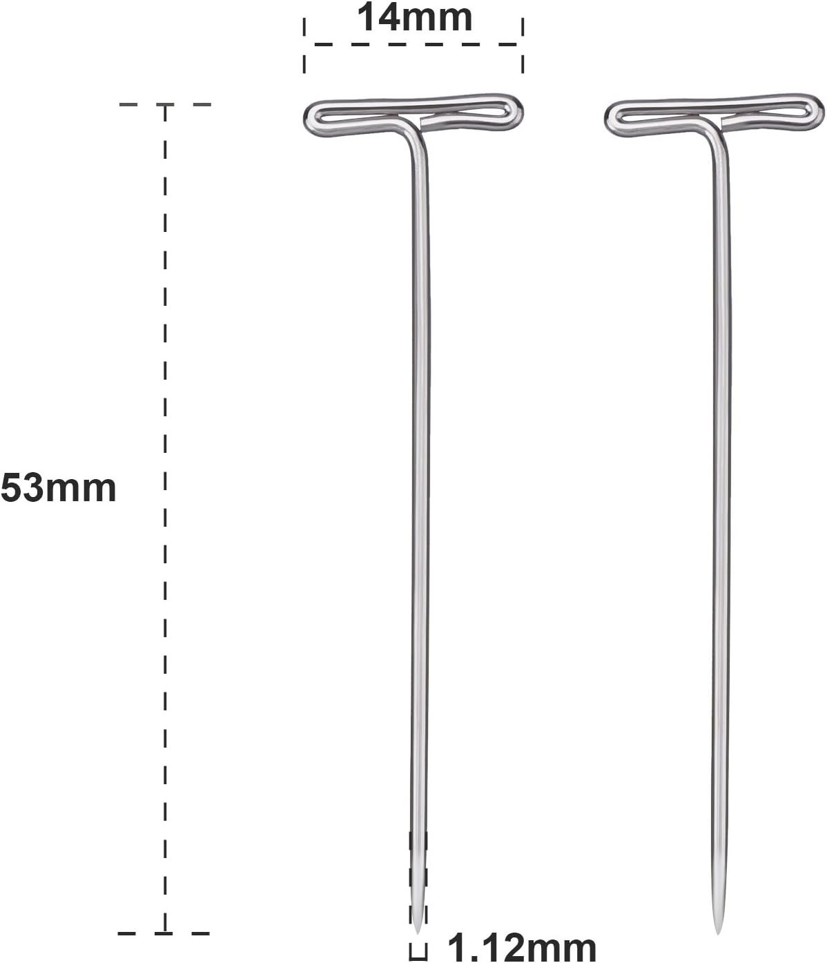 100 Pack 2 Inch Craft T-Pins in Plastic Box – Ideal for Wigs, Sewing, Crafts