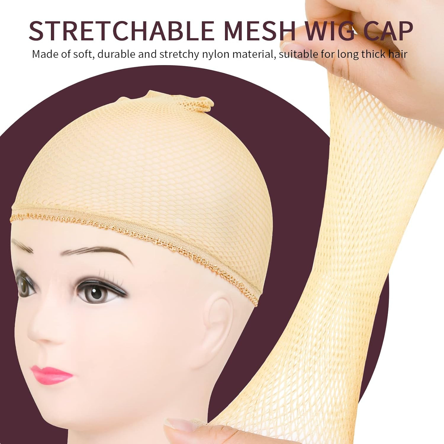 Wig Caps Net, 4PCS Wig Caps Mesh Net Open End, Light Brown Wig Cap for Women, Ny